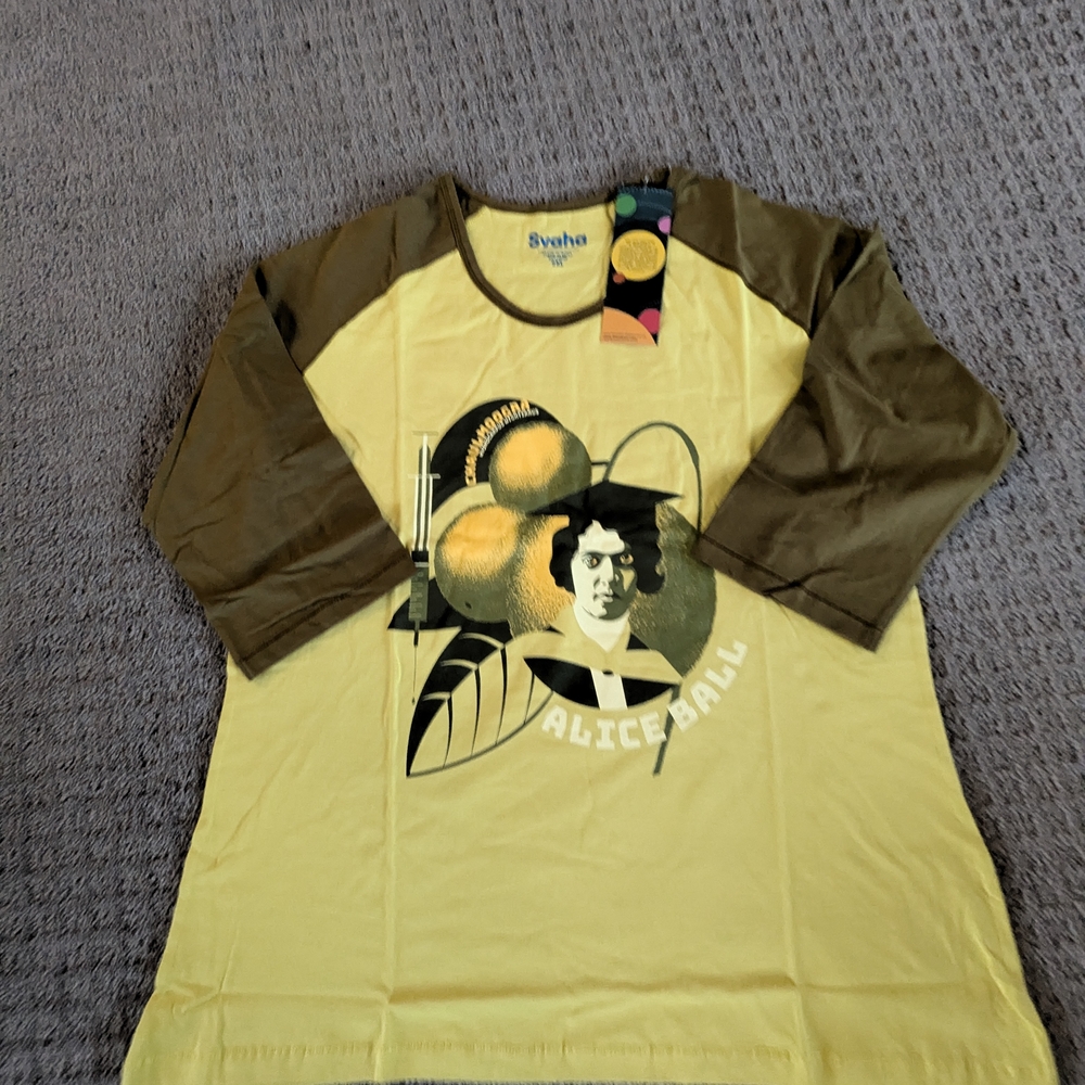 Svaha Yellow and Brown Graphic Top